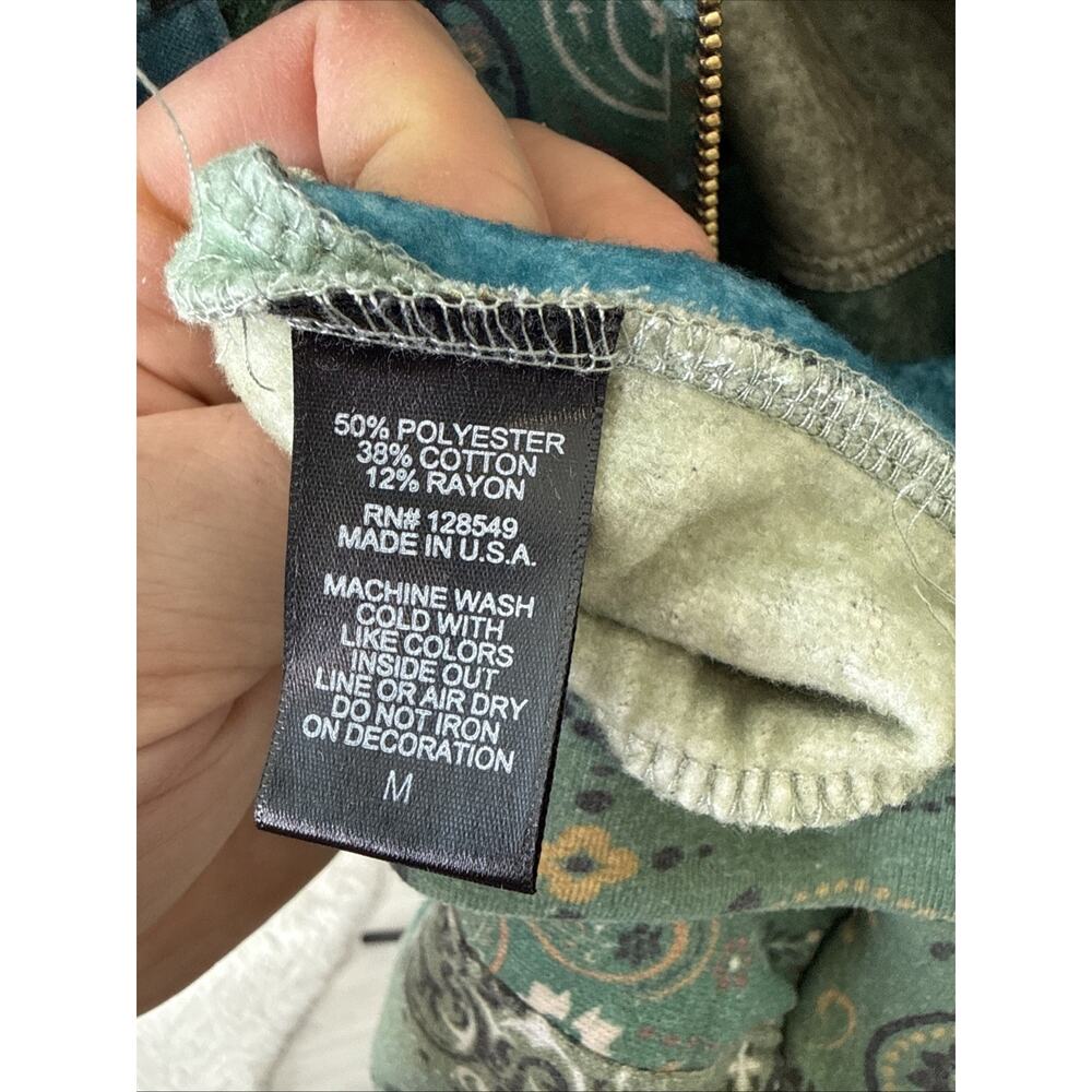 AVIATOR NATION-BANDANA QUILTED Relaxed ZIip Hoodie-Blue-Unisex Medium-Washed 1 x - Picture 9 of 14